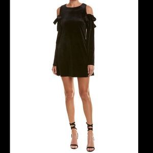 Romeo and Juliet Black Velvet Cold Shoulder Dress